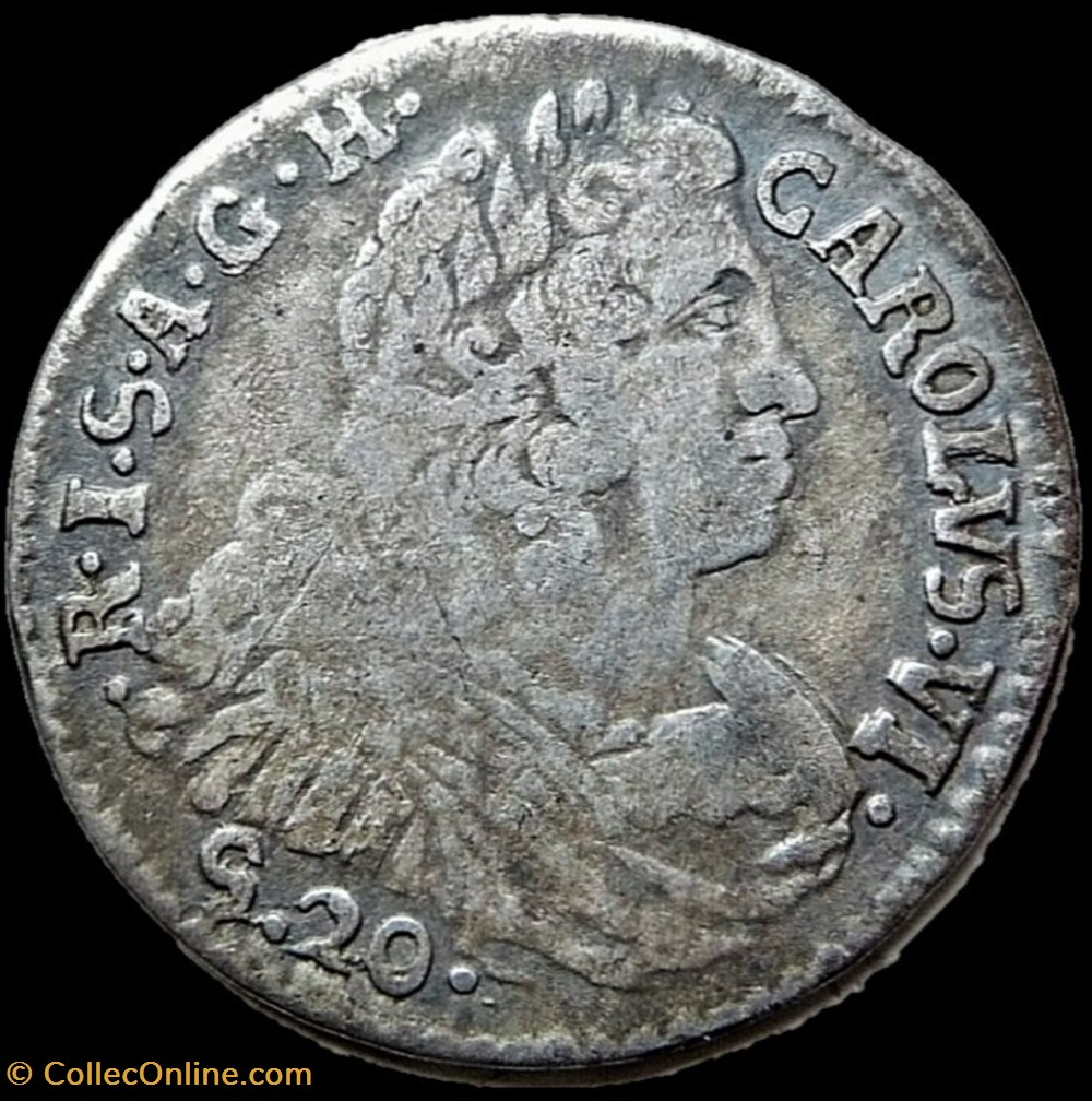 1734 Duchy of Mantua, Lira / 20 Soldi - Carl VI of Holy Roman Empire monnaies europe medievale duche de mantoue 1734 duchy of mantua lira 20 soldi carl vi of holy roman empire
