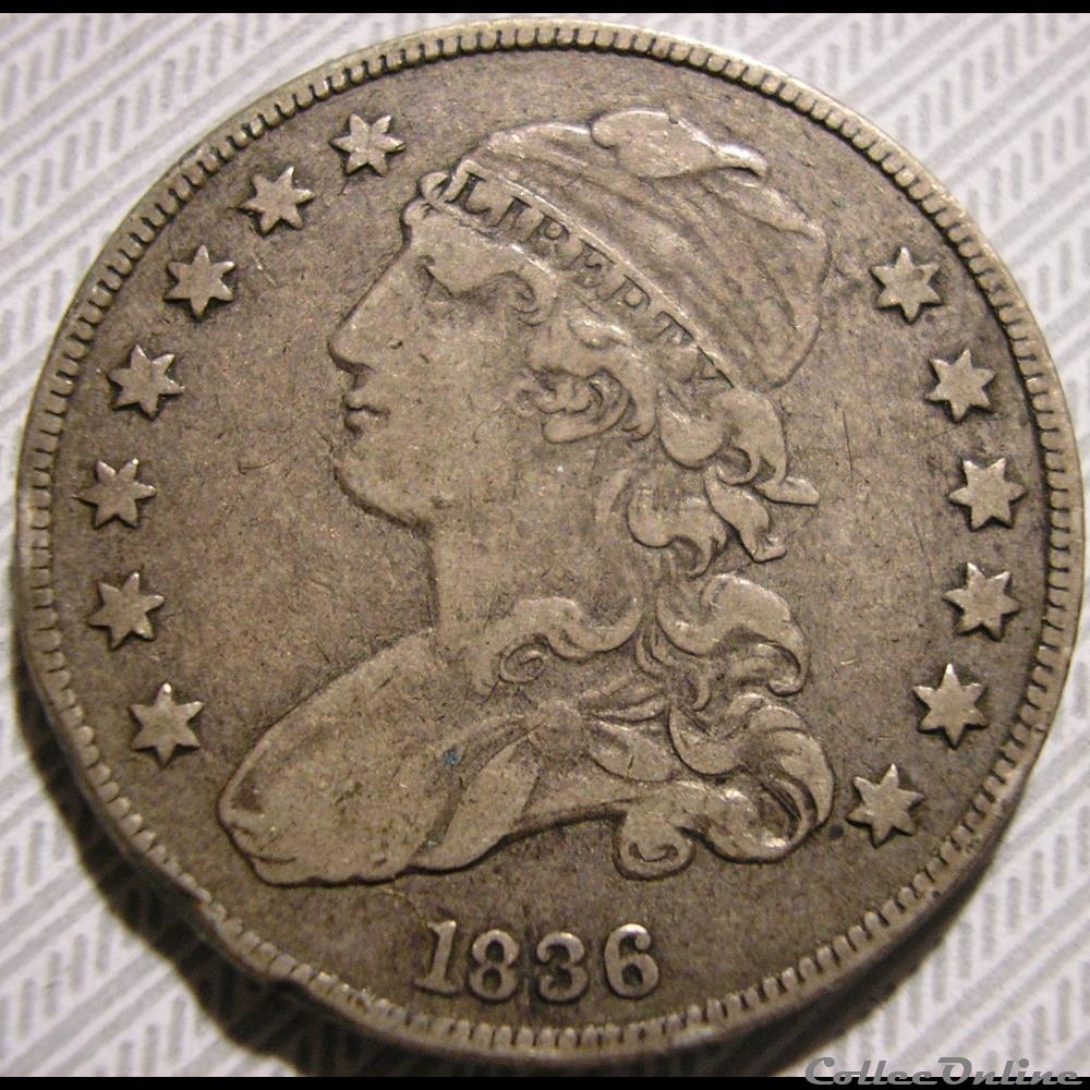 1836 Capped Bust 25 Cents monnaie monde etat uni 1836 capped bust 25 cents