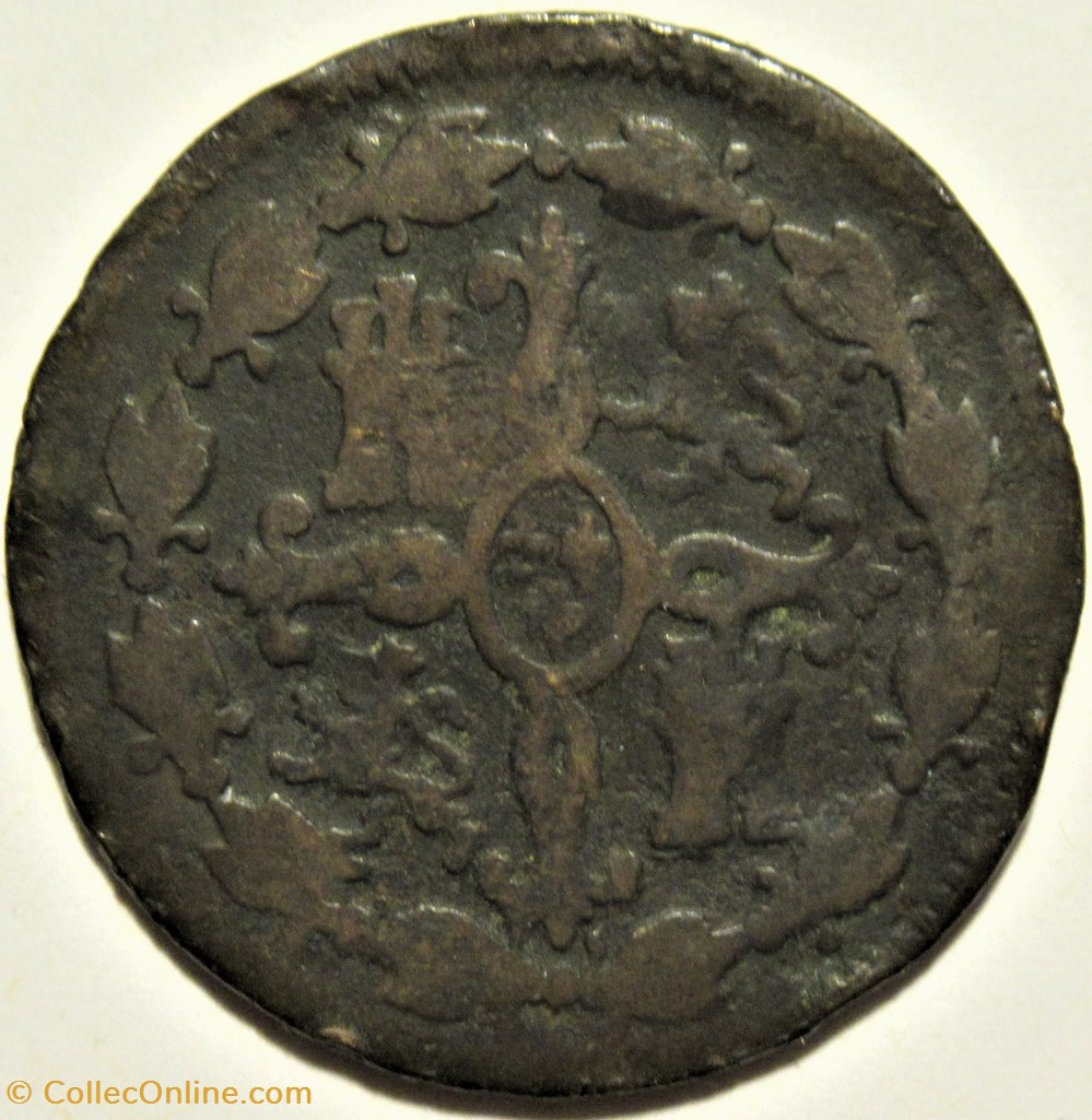 1794 - 4 Maravedis Segovia - Carlos IV de España 3 monnaies monde espagne 1794 4 maravedis segovia carlos iv de espana