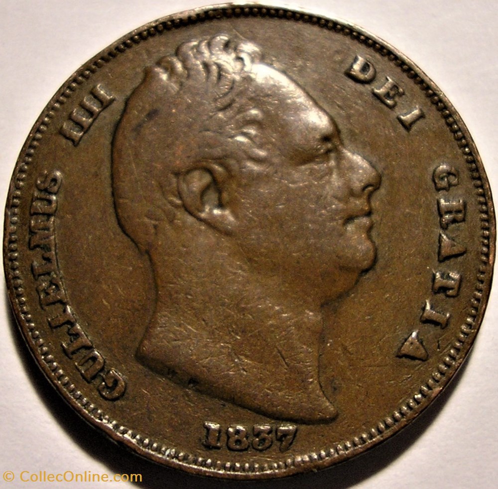 William IV - One Farthing 1837 Kingdom of Great Britain monnaies monde royaume uni william iv one farthing 1837 kingdom of great britain