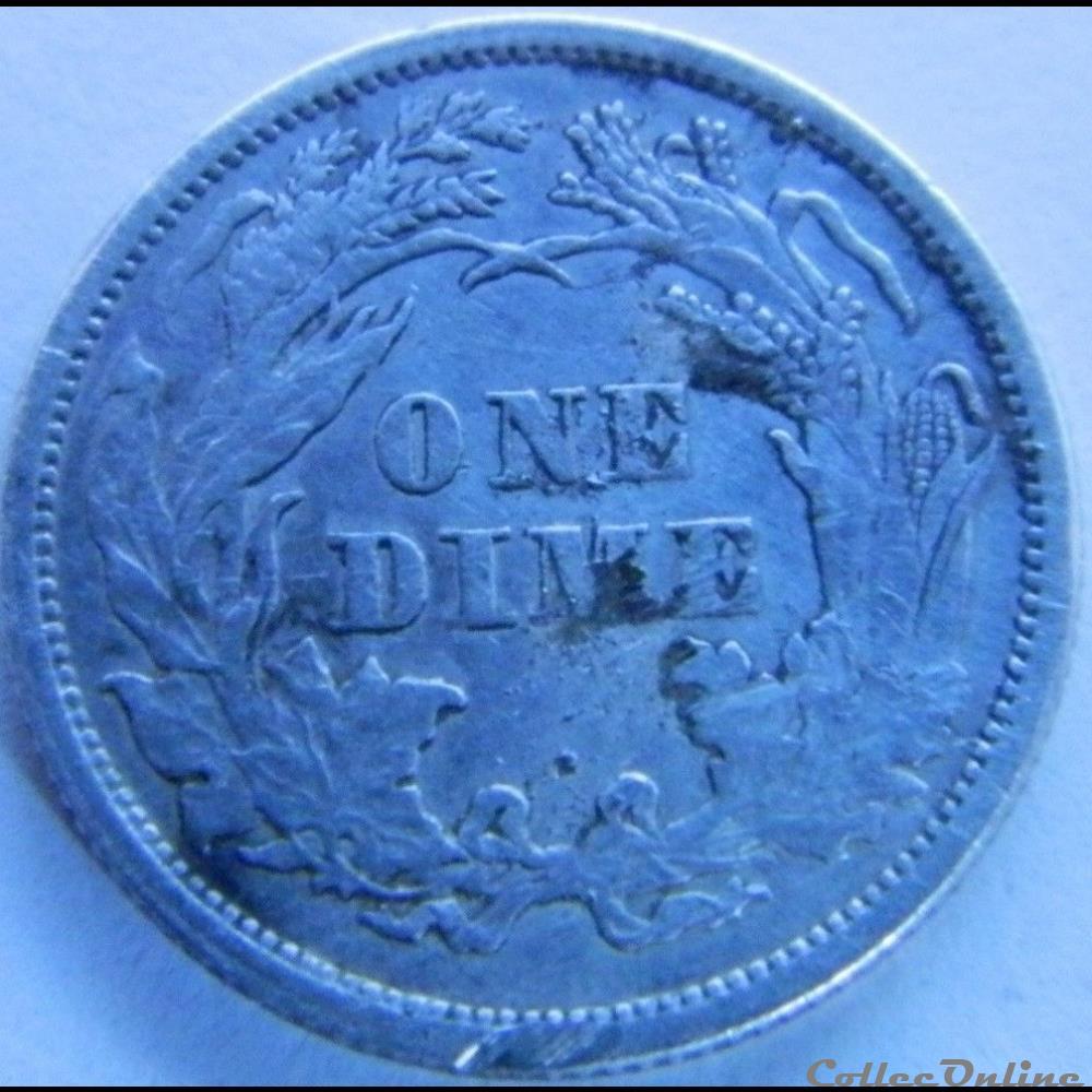 1861 Dime / 10 Cents monnaie monde etat uni 1861 dime 10 cents