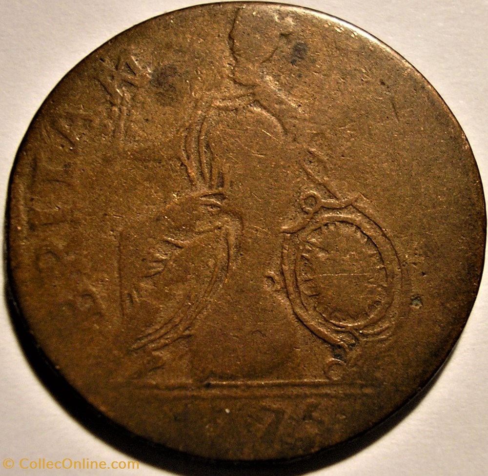 monnaie monde royaume uni 1775 half penny no regal george iii great britain ex 13 error