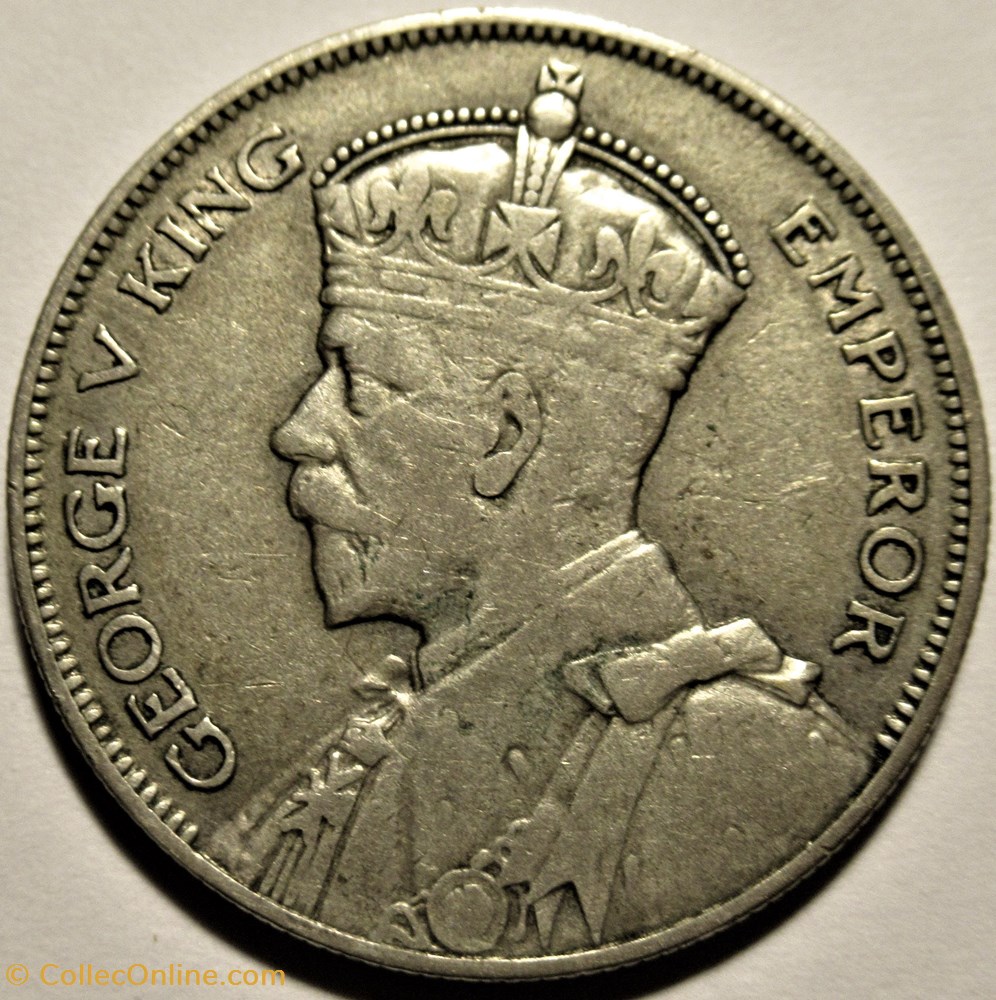 George V - Half Crown 1934 - New Zealand - Coins - World - Edge Reeded