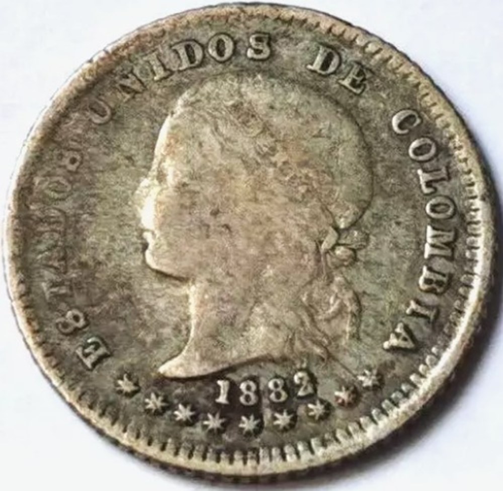 10 Centavos 1882 Bogotá monnaies monde colombie 10 centavos 1882 bogota
