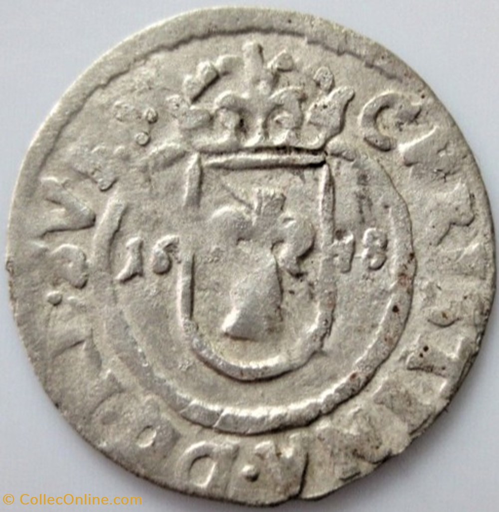 monnaies europe medievale royaume suede christina of sweden 1 ore 1648 city of reval estonia