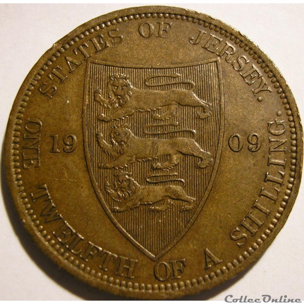 Edward VII - 1/12 Shilling 1909 - Jersey monnaie monde edward vii 1 12 shilling 1909 jersey