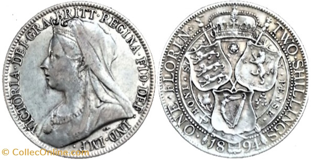 Victoria - One Florin 1894 - Kingdom of Great Britain monnaies monde royaume uni victoria one florin 1894 kingdom of great britain