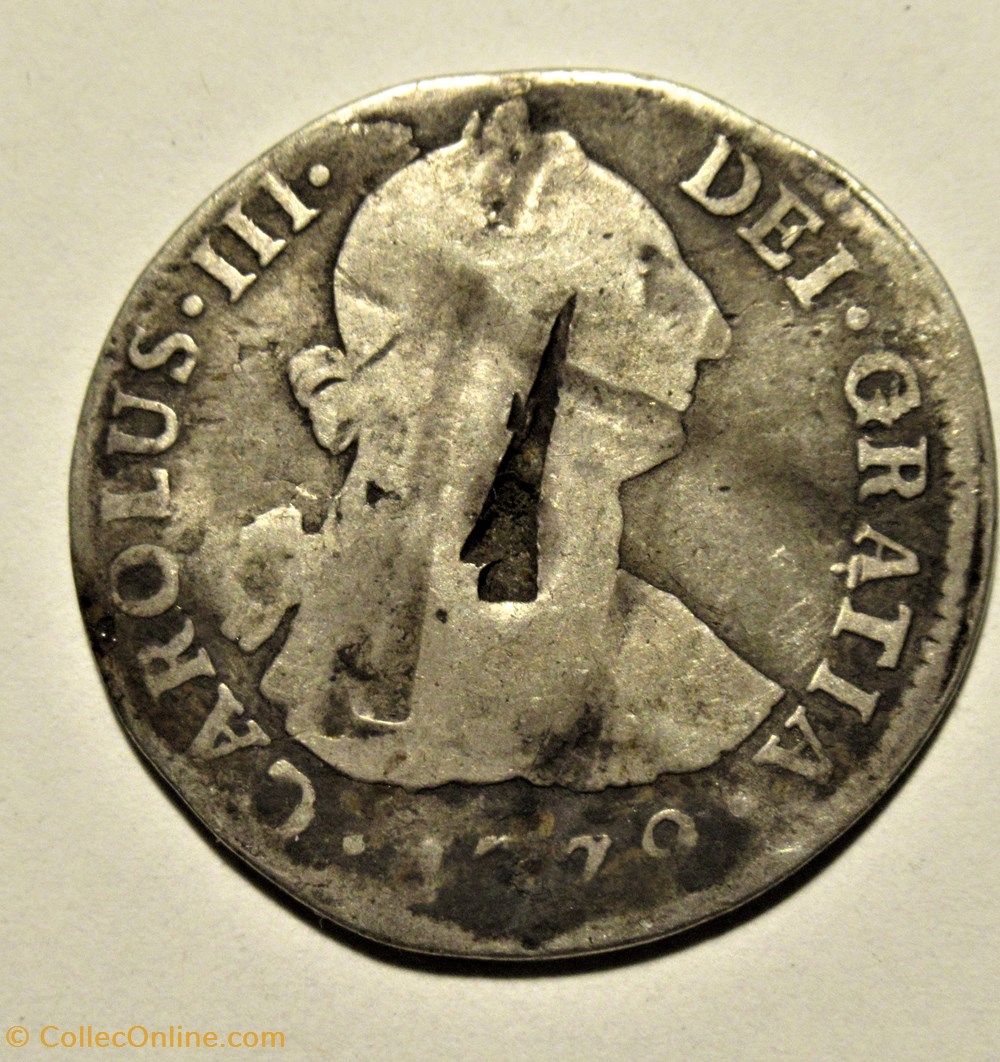 monnaies monde perou peru 2 reales 1779 lima carlos iii de espana