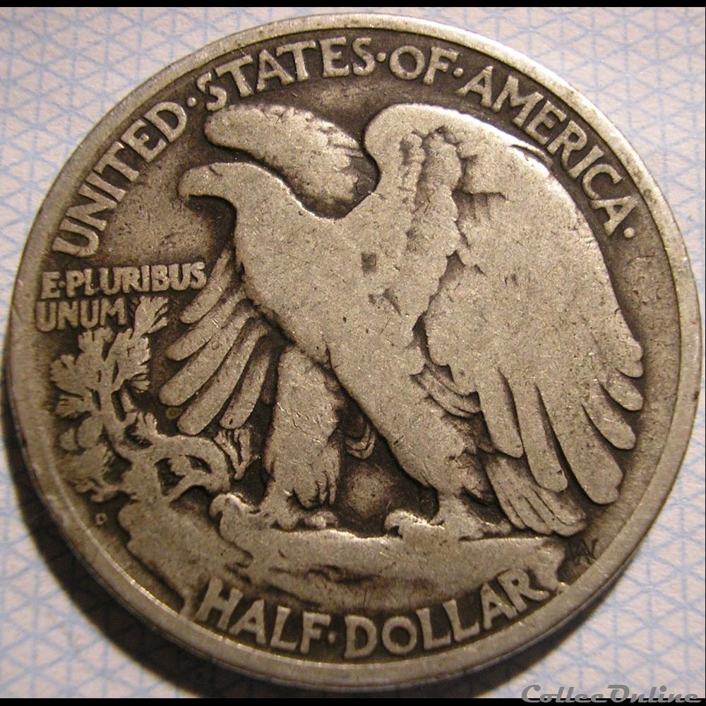 1919 Denver Half Dollar - Error 2 monnaie monde etat uni 1919 denver half dollar error