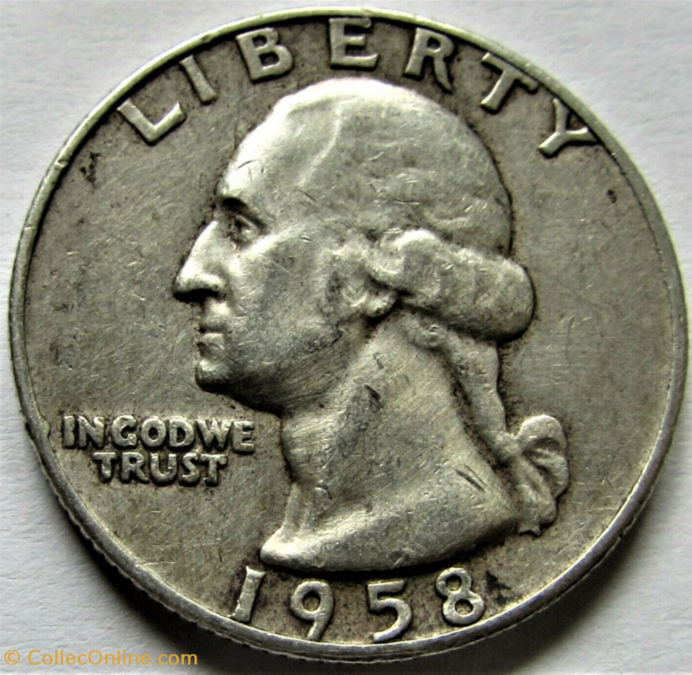 1958 Denver Quarter Dollar monnaies monde etats unis 1958 denver quarter dollar