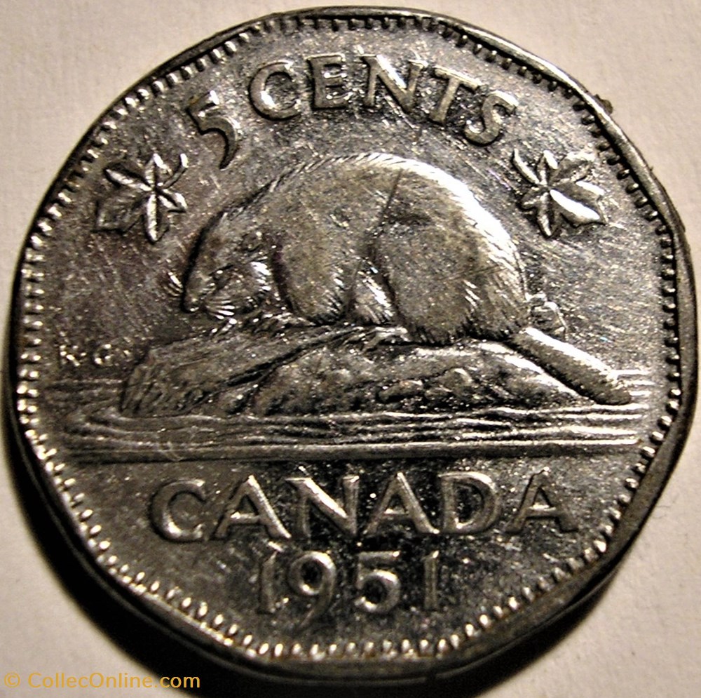 George VI - Five Cents 1951 monnaie monde canadum george vi five cents 1951