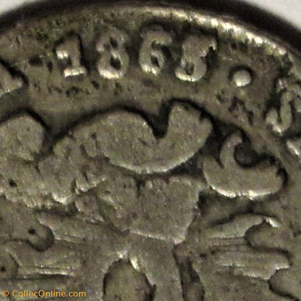 1865 Melgarejo 1/16 - M. Melgarejo Pdt. (ex.2) Overdate ? monnaies monde bolivie 1865 melgarejo 1 16 m melgarejo pdt ex 2 overdate