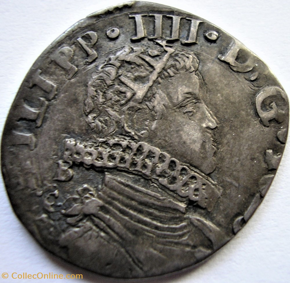 1623 Regno di Napoli 1 Tari - Filippo IV d'Absurgo 2 monnaies europe medievale royaume de naples 1623 regno di napoli 1 tari filippo iv absurgo