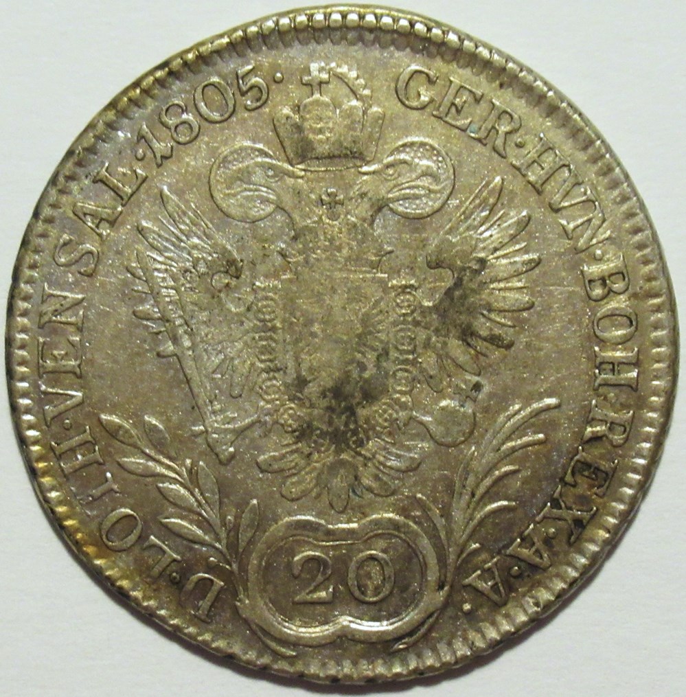 1805 Alba Iulia, 20 Kreuzer - Franz II of Austria monnaies monde autriche 1805 alba iulia 20 kreuzer franz ii of austria
