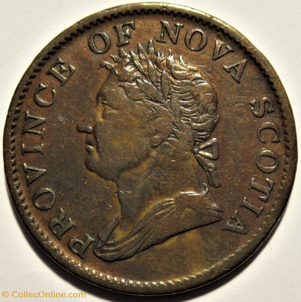 George IV - HalfPenny Token 1832 - Nova Scotia (ex.8) monnaies monde canada george iv halfpenny token 1832 nova scotia ex 8