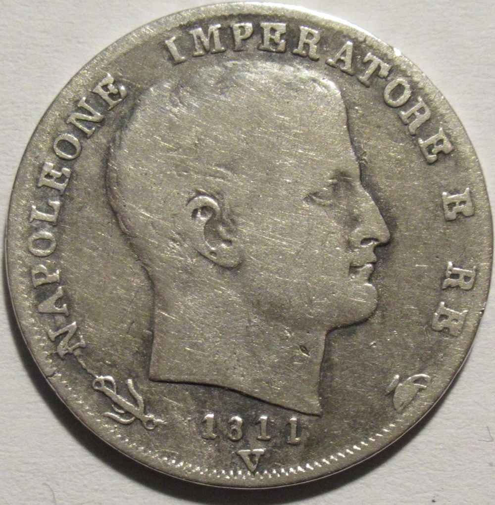 1811 Venezia, Regno d'Italia, 1 Lira - Napoleone I monnaies monde italie 1811 venezia regno italia 1 lira napoleone i