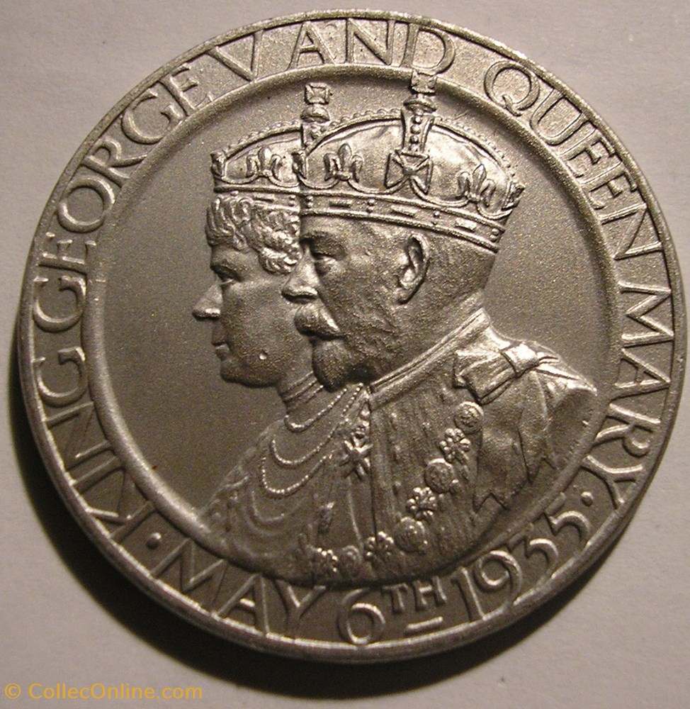 George V & Mary - 1935 Silver Jubilee Medallion, British Empire Union 2 medaille royaume george v mary 1935 silver jubilee medallion british empire union