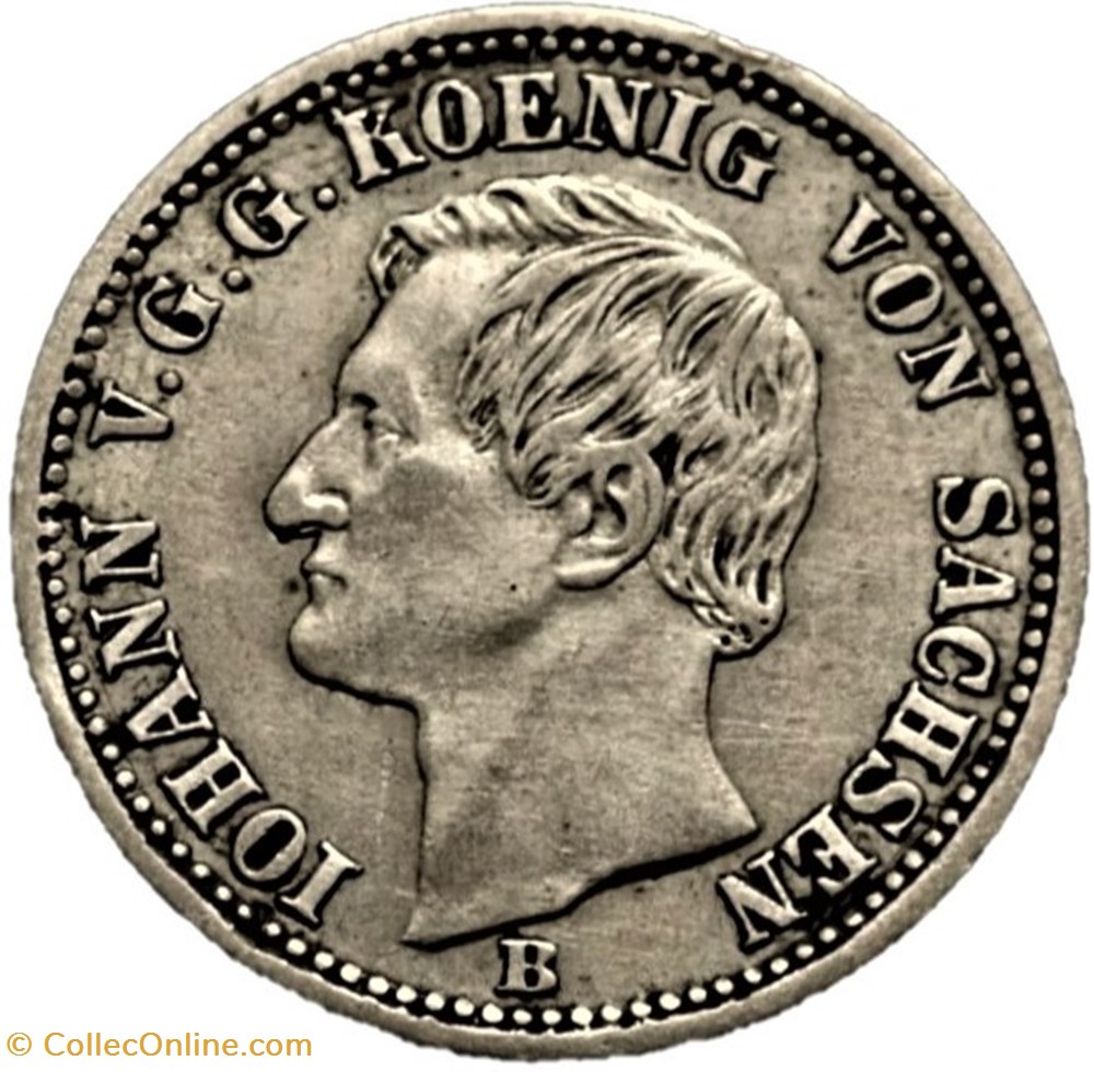 monnaies europe medievale saint empire romain germanique johann i 1 6 vereinsthaler 1860 dresden kingdom of saxony