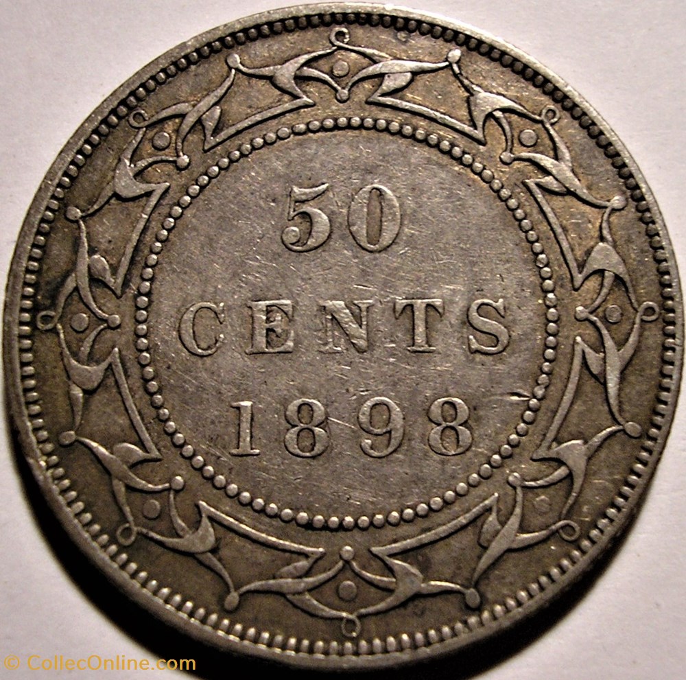 Victoria - 50 Cents 1898 Newfoundland monnaie monde canadum victoria 50 cents 1898 newfoundland