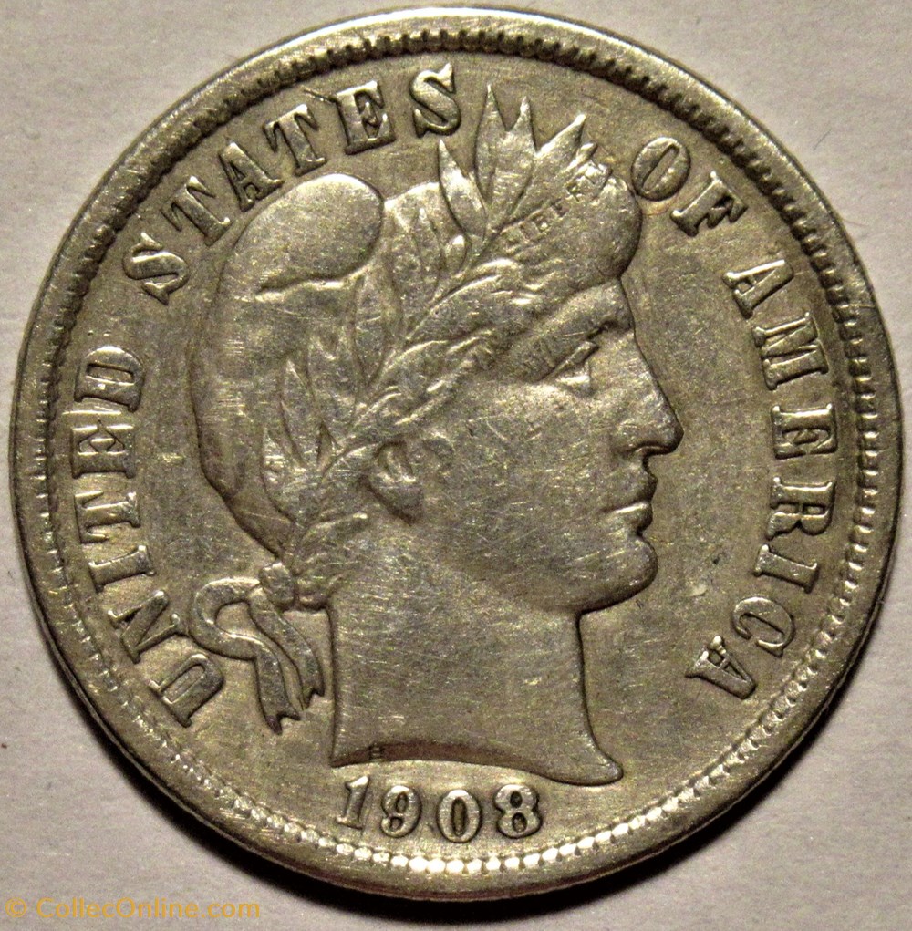 1908 Denver Dime - Die chips monnaies monde etats unis 1908 denver dime die chips