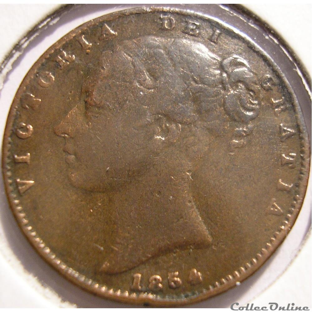 Victoria - One Farthing 1854 - Kingdom of Great Britain monnaies monde royaume uni victoria one farthing 1854 kingdom of great britain