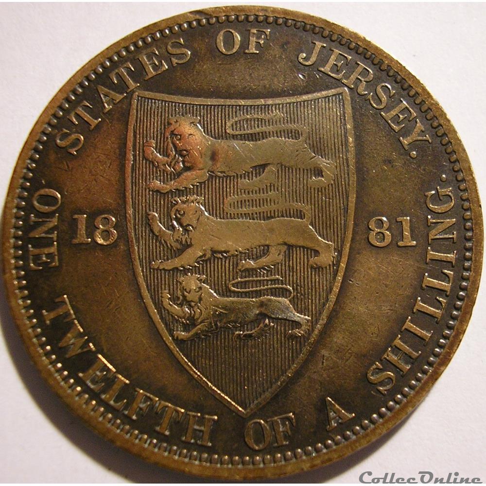 Victoria - 1/12 Shilling 1881 - Jersey monnaie monde victoria 1 12 shilling 1881 jersey
