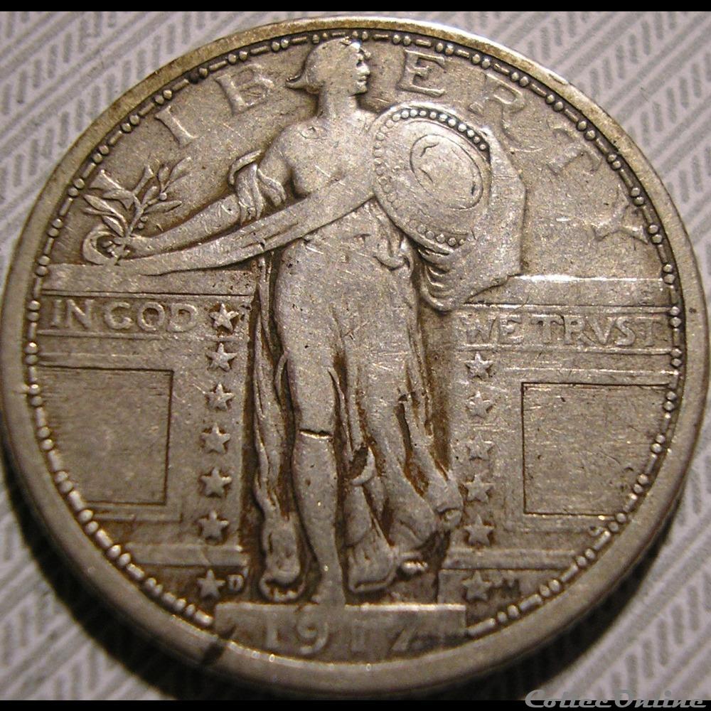 1917 Denver Quarter Dollar 3 monnaie monde etat uni 1917 denver quarter dollar
