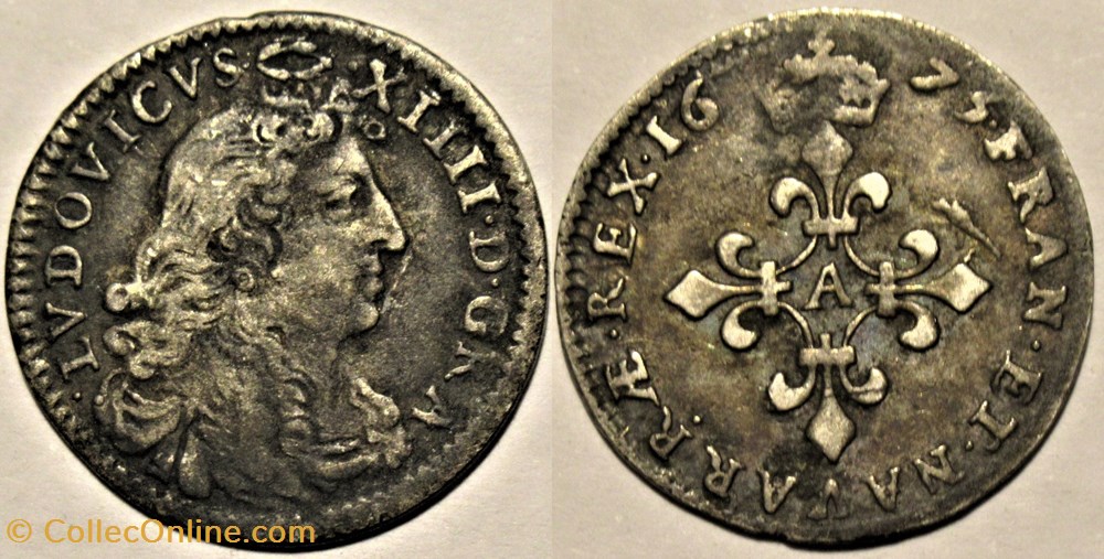 Louis XIV - 4 Sols "des Traitants" 1675 Paris monnaies europe medievale france royales louis xiv 4 sols des traitants 1675 paris