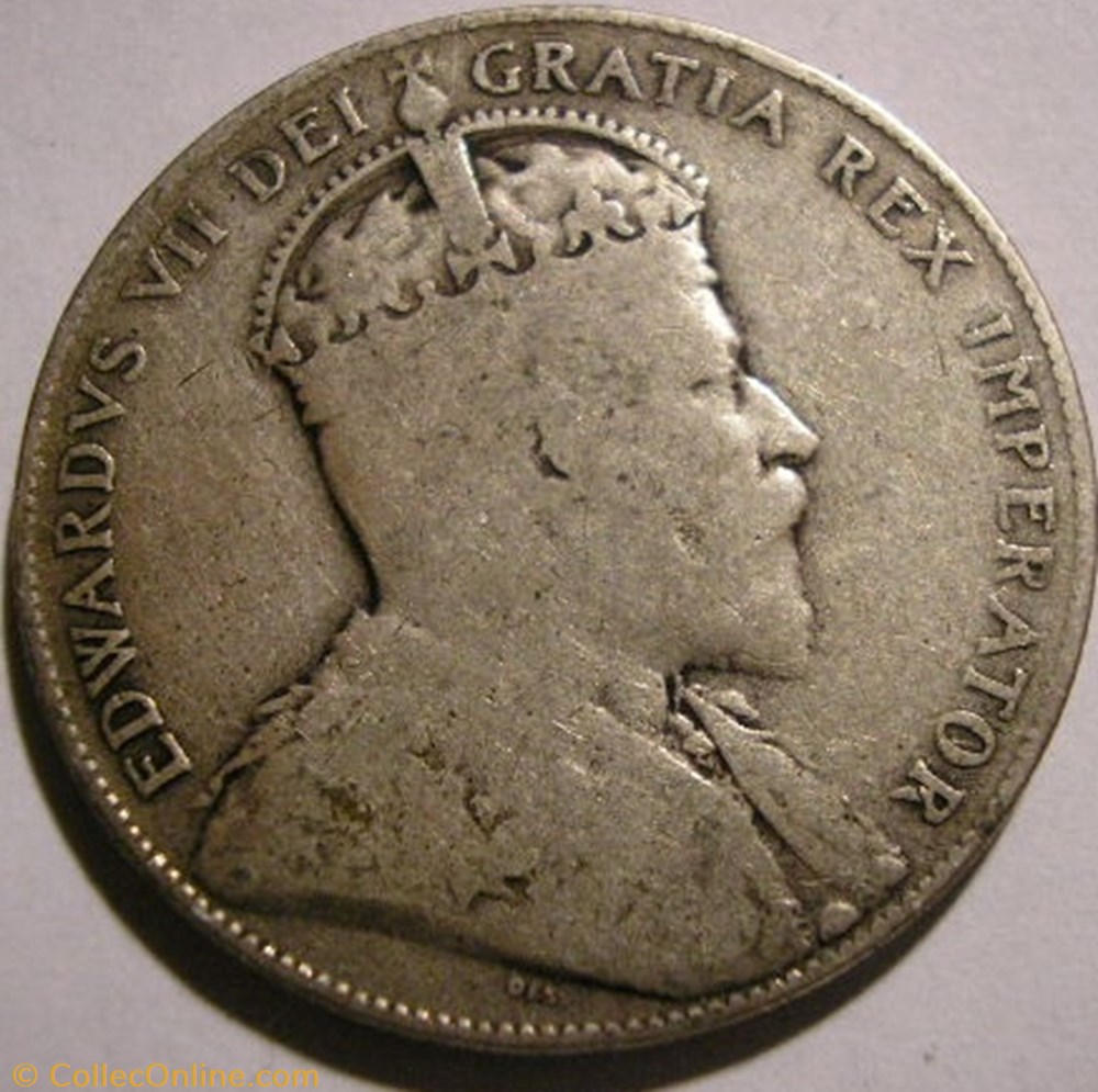 Edward VII - 50 Cents 1909 Newfoundland (ex.2) monnaie monde canadum edward vii 50 cents 1909 newfoundland ex 2
