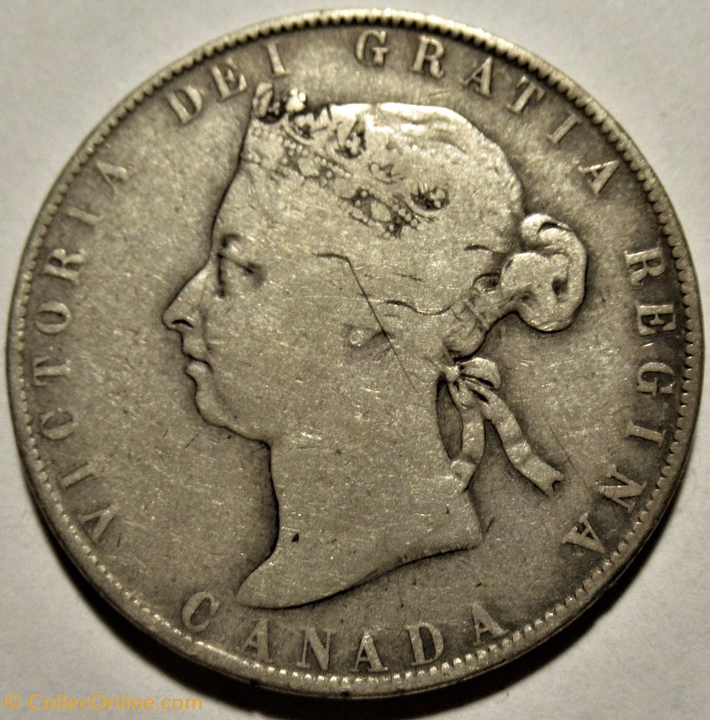 Victoria - 50 Cents 1900 2 monnaies monde canada victoria 50 cents 1900