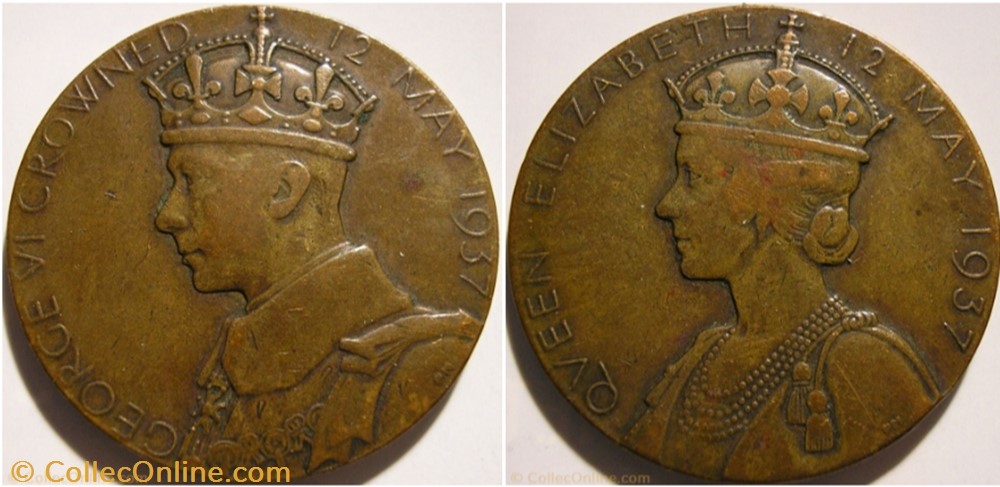 George VI & Elizabeth - 1937 Official Coronation Medal - UK medaille royaume uni george vi elizabeth 1937 official coronation medal uk
