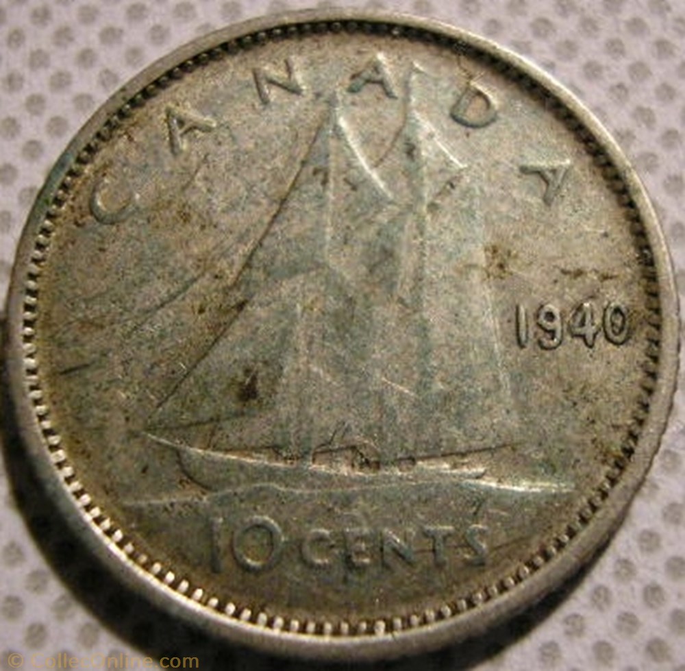 George VI - 10 Cents 1940 monnaie monde canadum george vi 10 cents 1940
