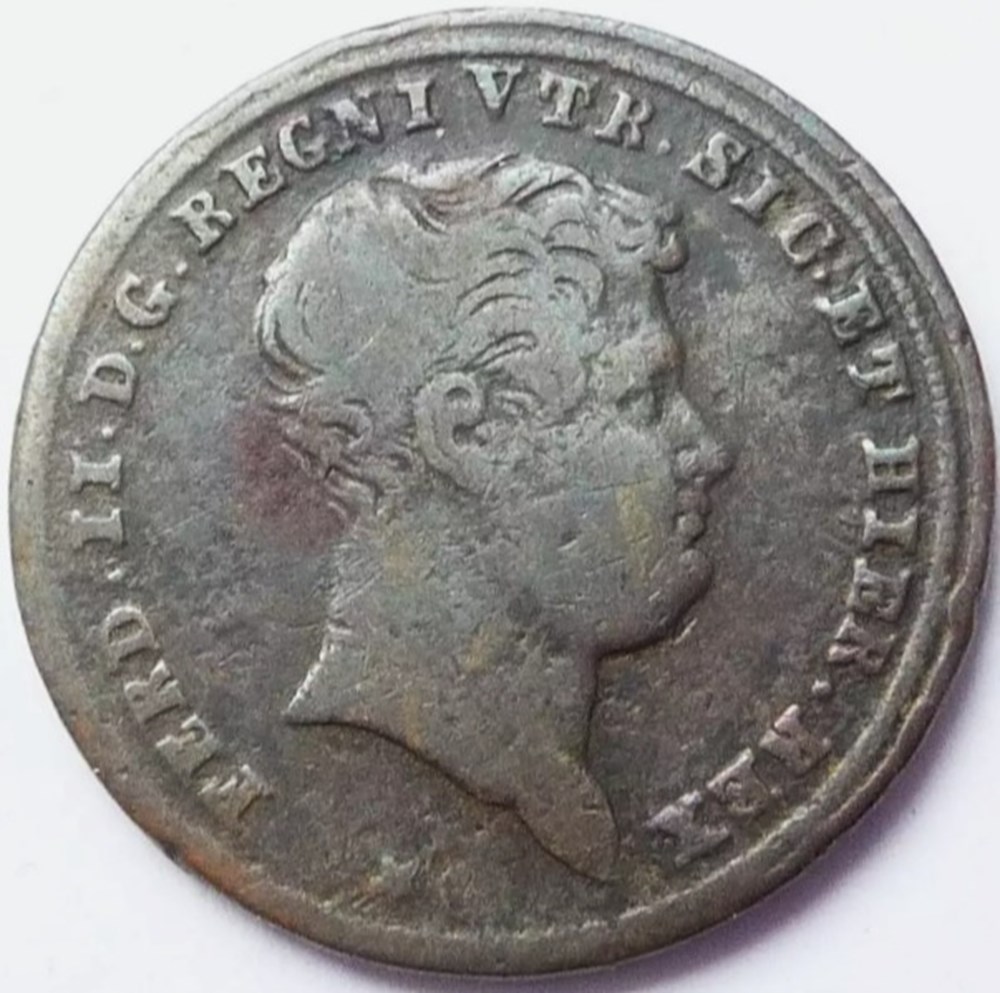 1846 Tornese, Royaume de Naples - Ferdinando II monnaies europe medievale 1846 tornese royaume de naples ferdinando ii