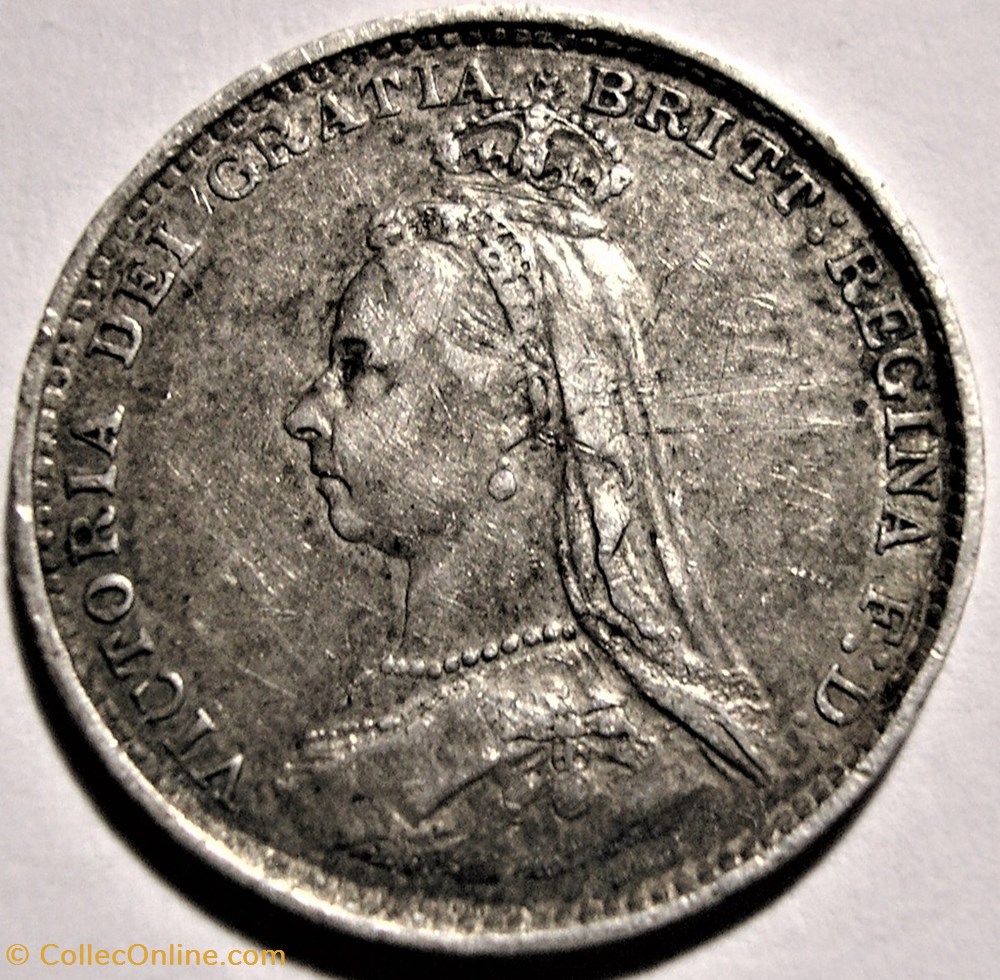 Victoria - 3 pence 1887 Kingdom of Great Britain 2 monnaies monde royaume uni victoria 3 pence 1887 kingdom of great britain