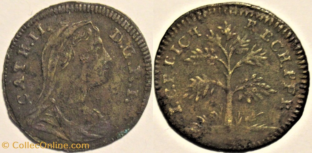 Catherine II of Russia, c.1796 - Rechenpfennig, by J.C. Reich, Nuremberg monnaies paranumismatique jetons poids catherine ii of russia c 1796 rechenpfennig by j c reich nuremberg