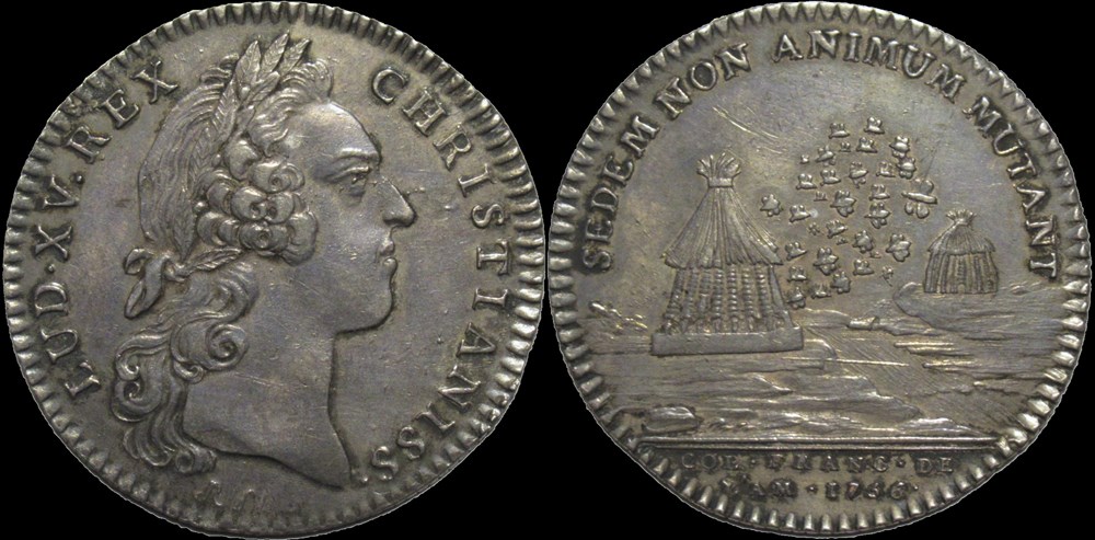 monnaies louis xv colonies francaises de amerique canada 1756 jeton