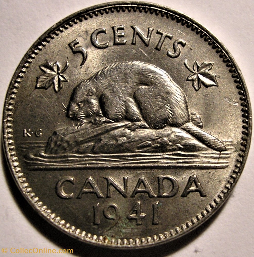 George VI - Five Cents 1941 monnaie monde canadum george vi five cents 1941