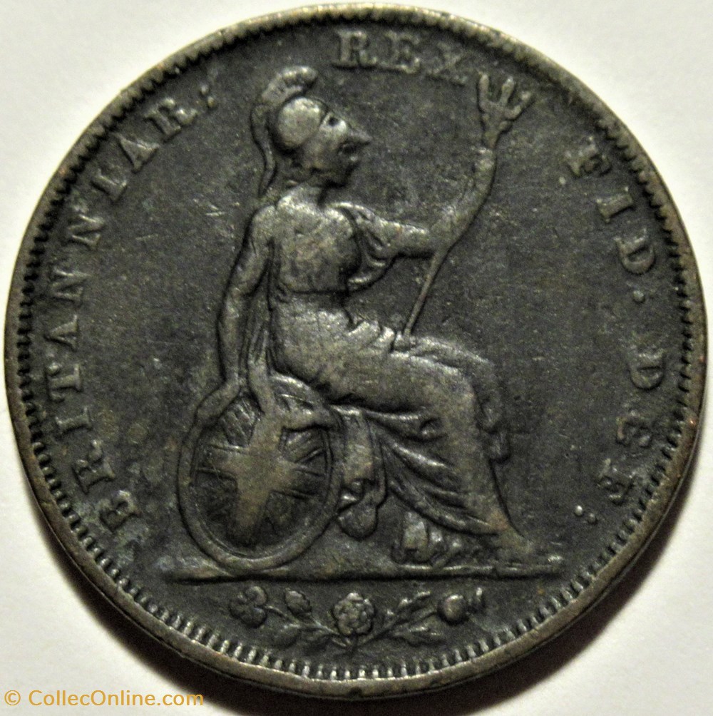 George IV - 1 Farthing 1830 Great Britain (ex.2) 3 monnaies monde royaume uni george iv 1 farthing 1830 great britain ex 2
