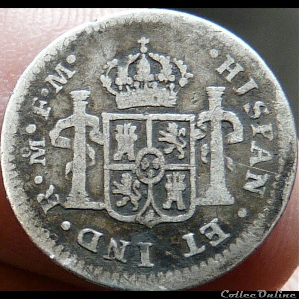monnaie monde mexique mexico 1 2 real 1776 fm carlos iii de espana