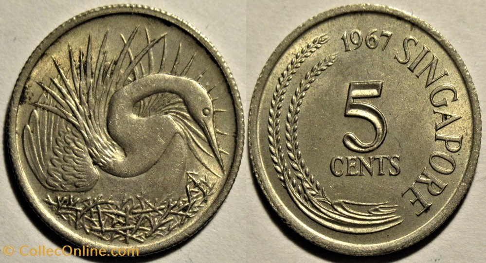 Singapore - 5 Cents 1967 monnaies monde singapour singapore 5 cents 1967