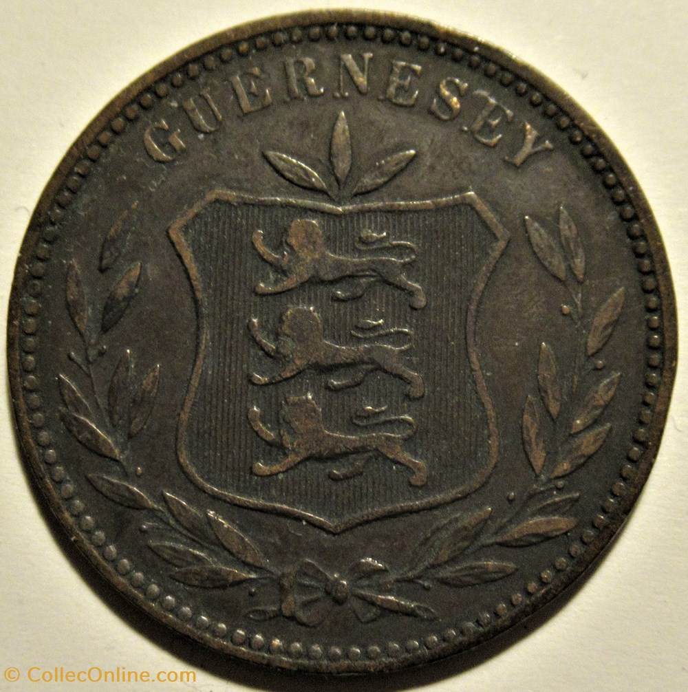 States of Guernsey - 8 Doubles 1911 2 monnaies monde ile de guernesey states of guernsey 8 doubles 1911