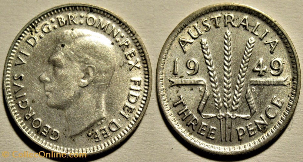 George VI - 3 Pence 1949 - Australia monnaies monde australie george vi 3 pence 1949 australia