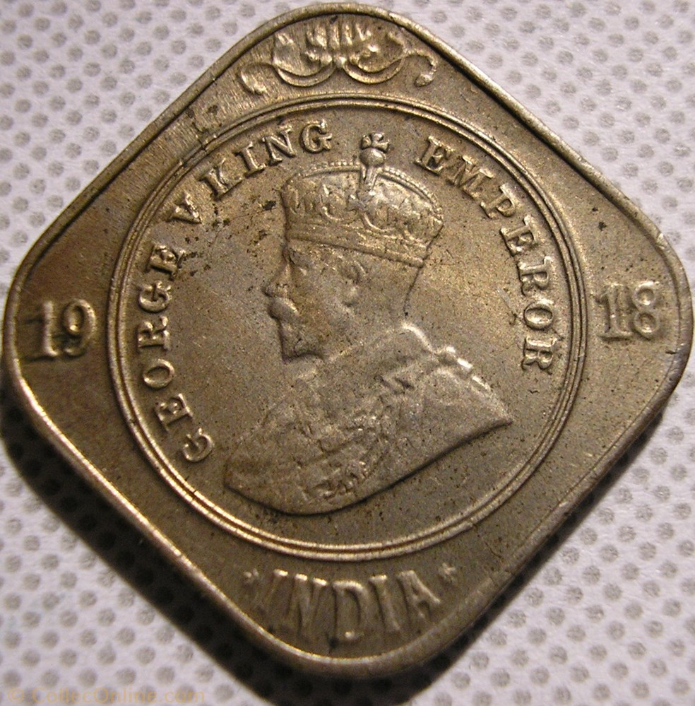 George V - 2 Annas 1918 Calcutta - British India monnaie monde inde george v 2 annas 1918 calcutta british india
