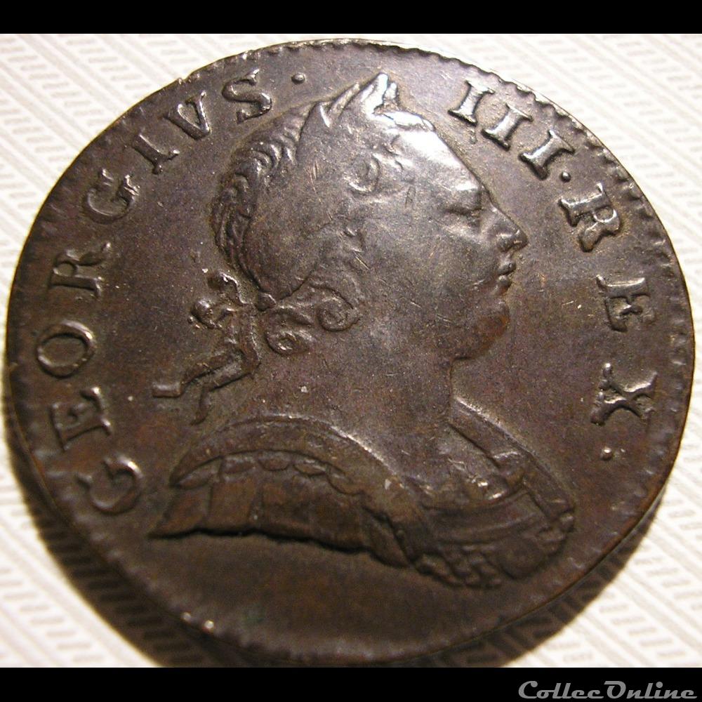 George III - Half Penny 1773 Great Britain 3 monnaies monde royaume uni george iii half penny 1773 great britain