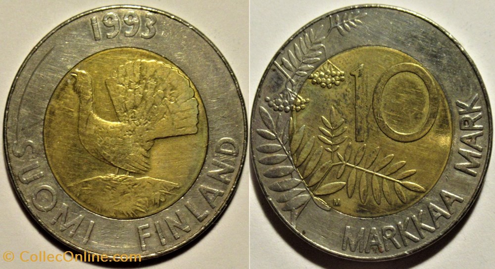 Finland - 10 Markkaa 1993 monnaies monde finlande finland 10 markkaa 1993