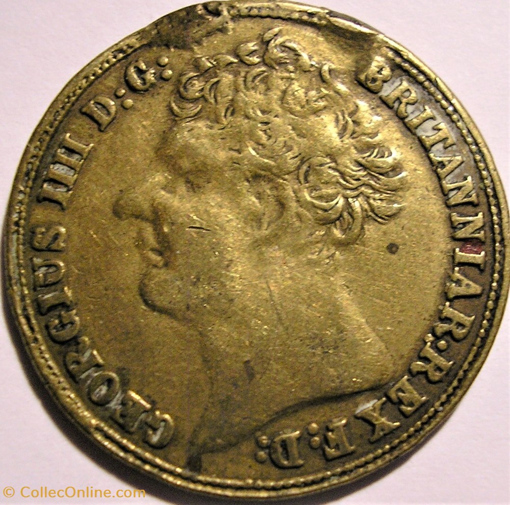 George IV - Double Sovereign 1823 Token - Kingdom of Great Britain (ex.2) monnaie monde royaume uni george iv double sovereign 1823 token kingdom of great britain ex 2