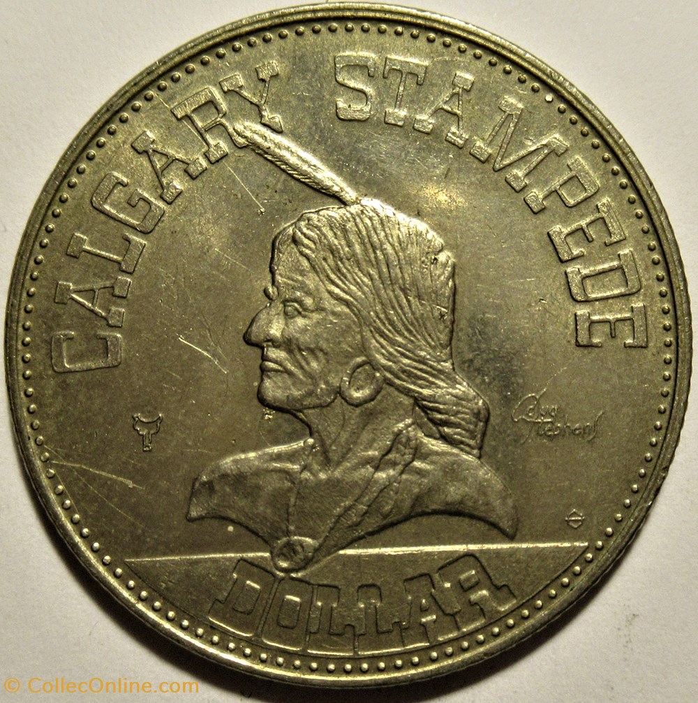 Calgary, Alberta - One Stampede Dollar 1977 - Indian Treaty Centennial 2 monnaies jetons mereaux calgary alberta one stampede dollar 1977 indian treaty centennial