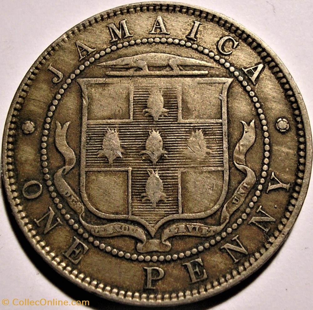 Victoria - One Penny 1894 - Jamaica Island monnaies monde jamaique victoria one penny 1894 jamaica island