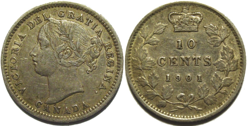 monnaies monde canada victoria 10 cents 1901