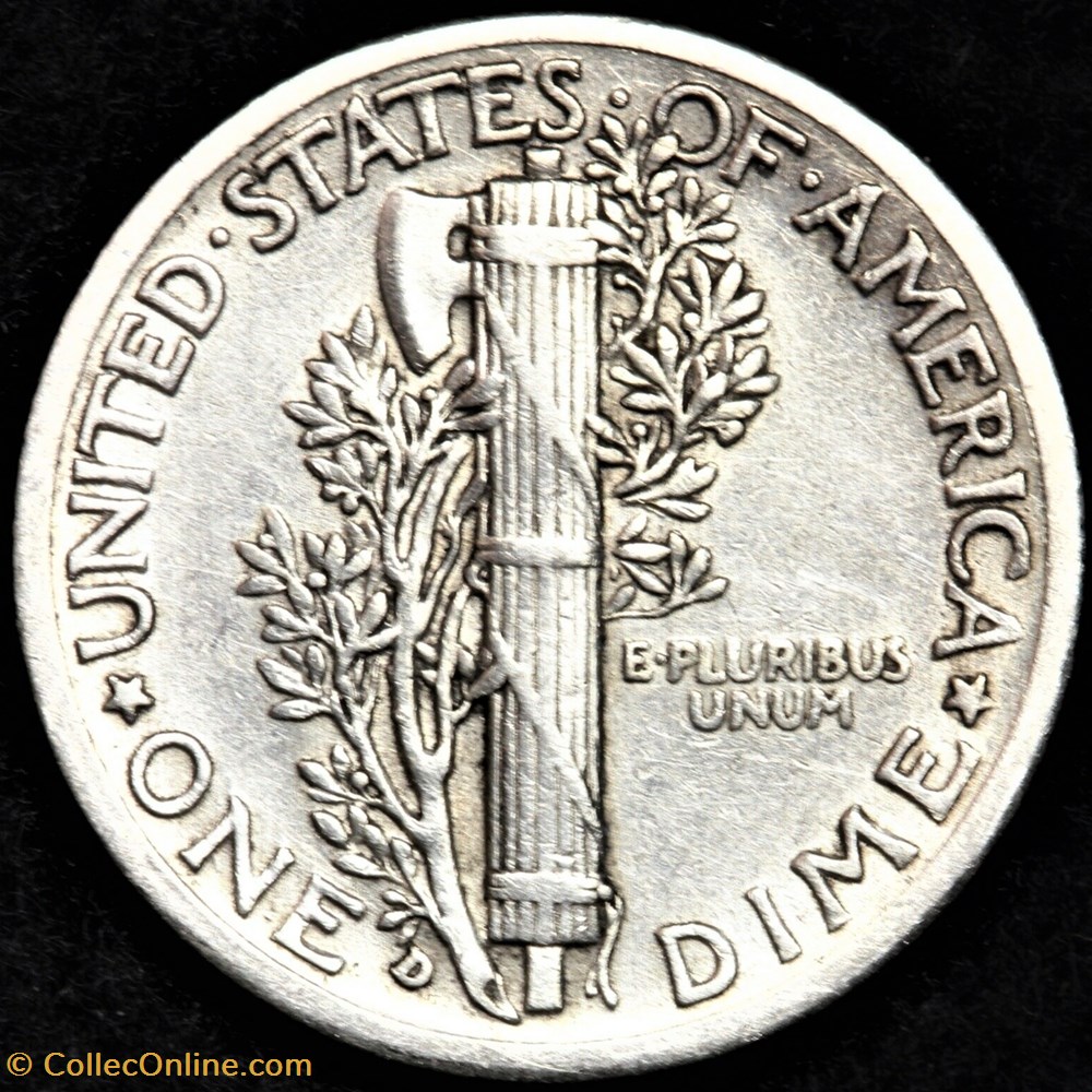 1938 Denver Dime monnaies monde etats unis 1938 denver dime